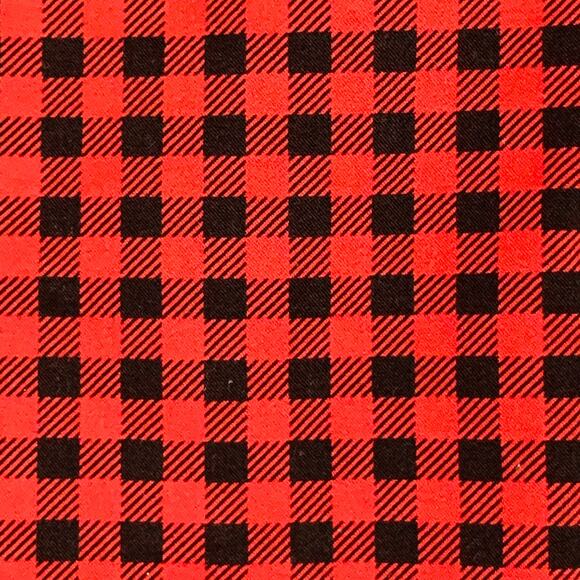 Size M Red Black Cotton Blend Checkered Straps Zip Fly Bondage Casual Pants - Picture 2 of 7